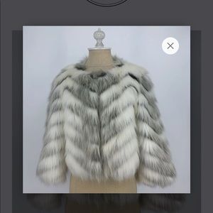 BCBG faux fur jacket.